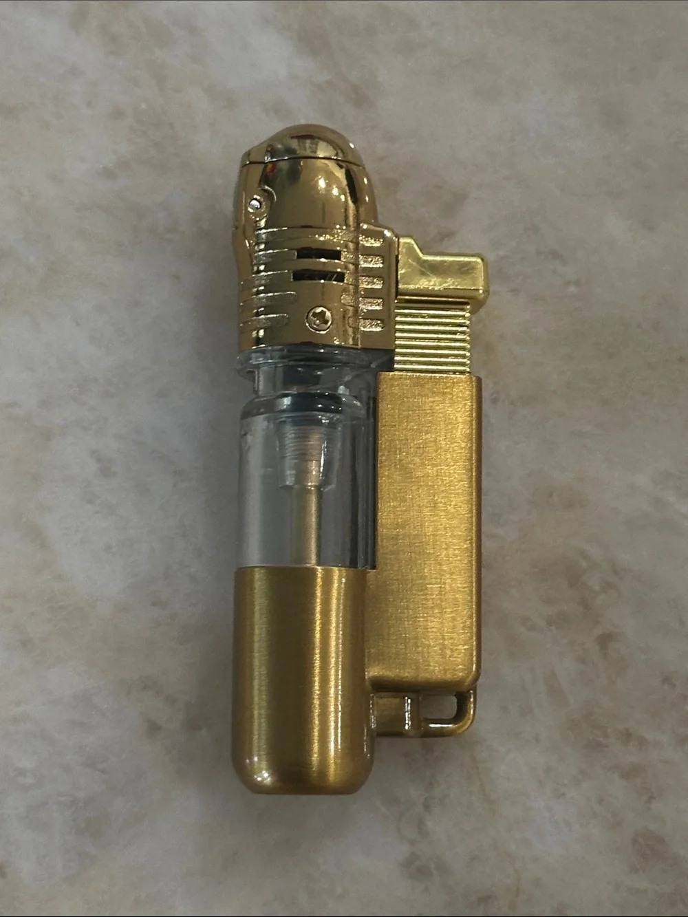 Gold Butane Refillable Jet Flame Lighter
